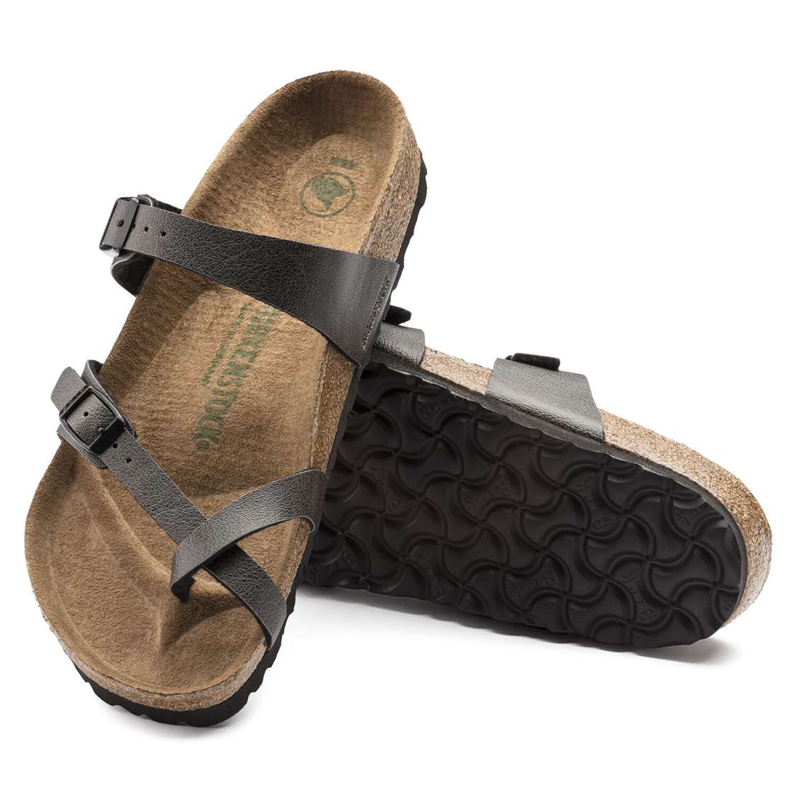 Birkenstock Mayari Vegan Birko-Flor Thong Dark Grey | dbDprBAb3Oy