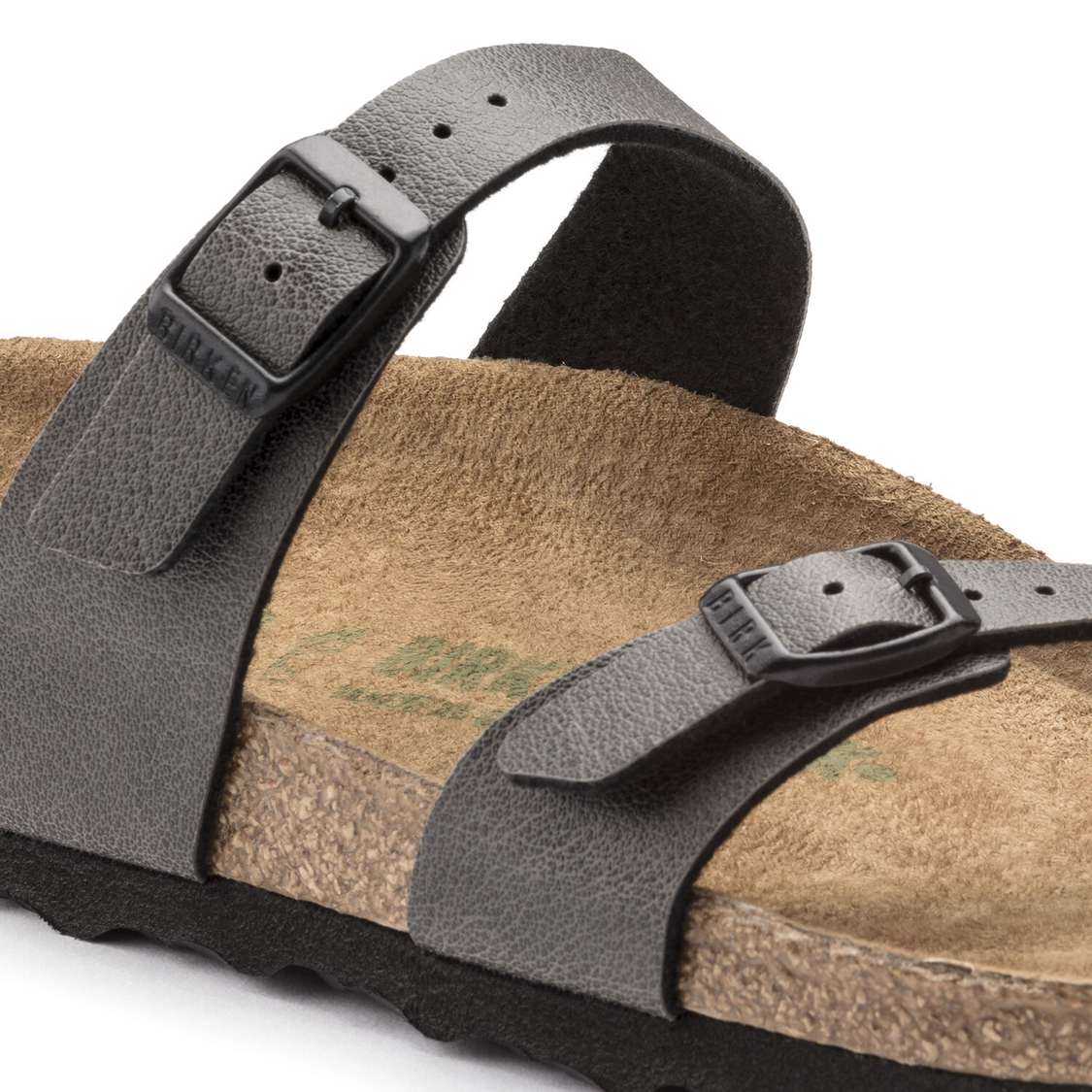 Birkenstock Mayari Vegan Birko-Flor Thong Dark Grey | dbDprBAb3Oy