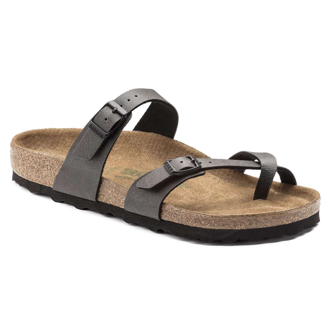 Birkenstock Mayari Vegan Birko-Flor Thong Dark Grey | dbDprBAb3Oy