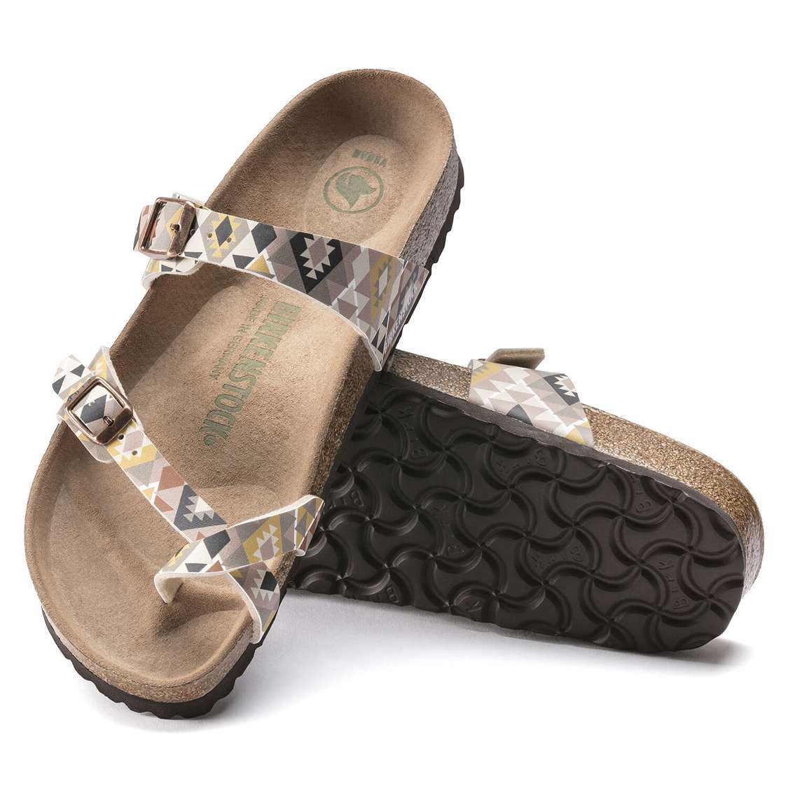 Birkenstock Mayari Vegan Birko-Flor Two Strap Sandals Brown | jpsr8YaXiFC