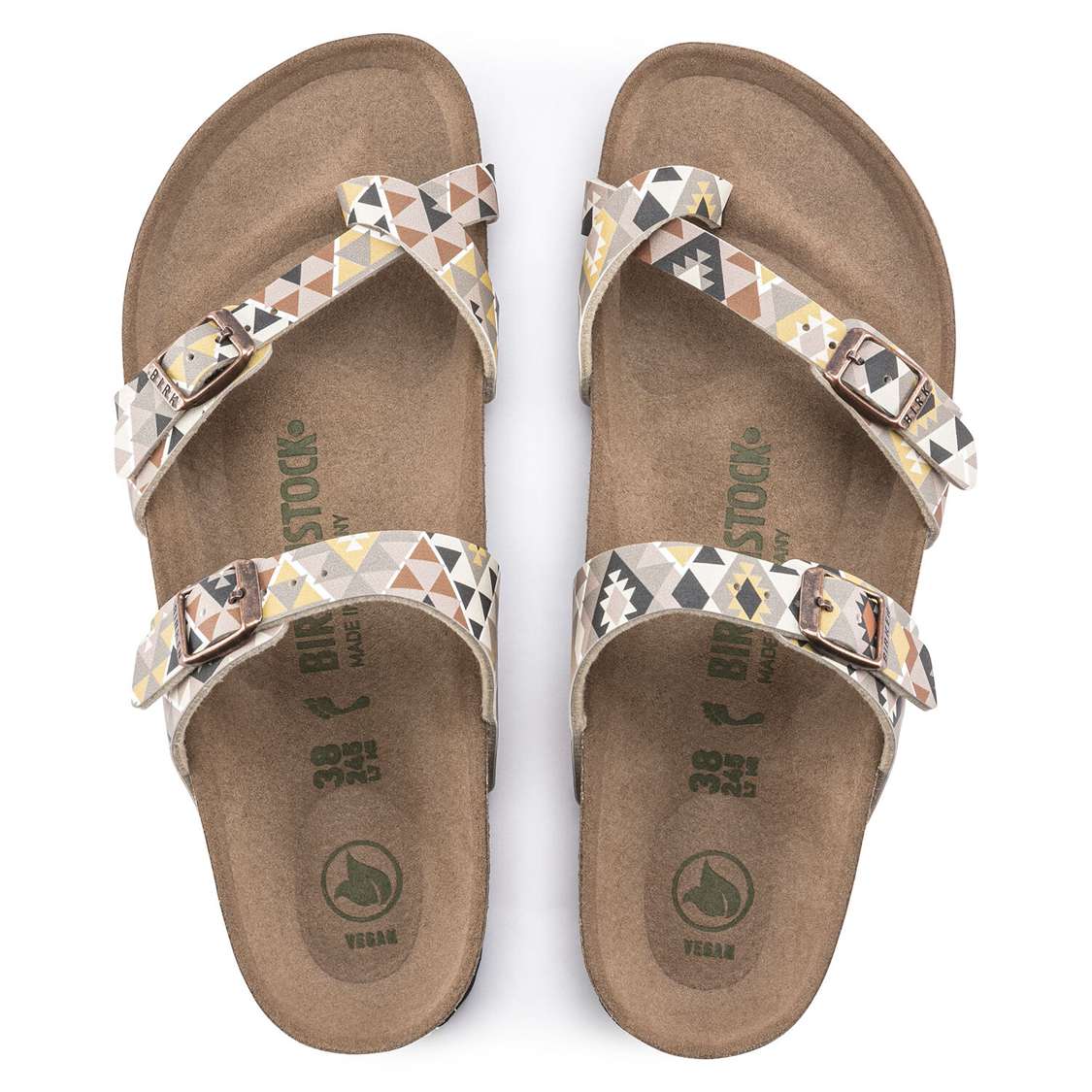 Birkenstock Mayari Vegan Birko-Flor Two Strap Sandals Brown | jpsr8YaXiFC