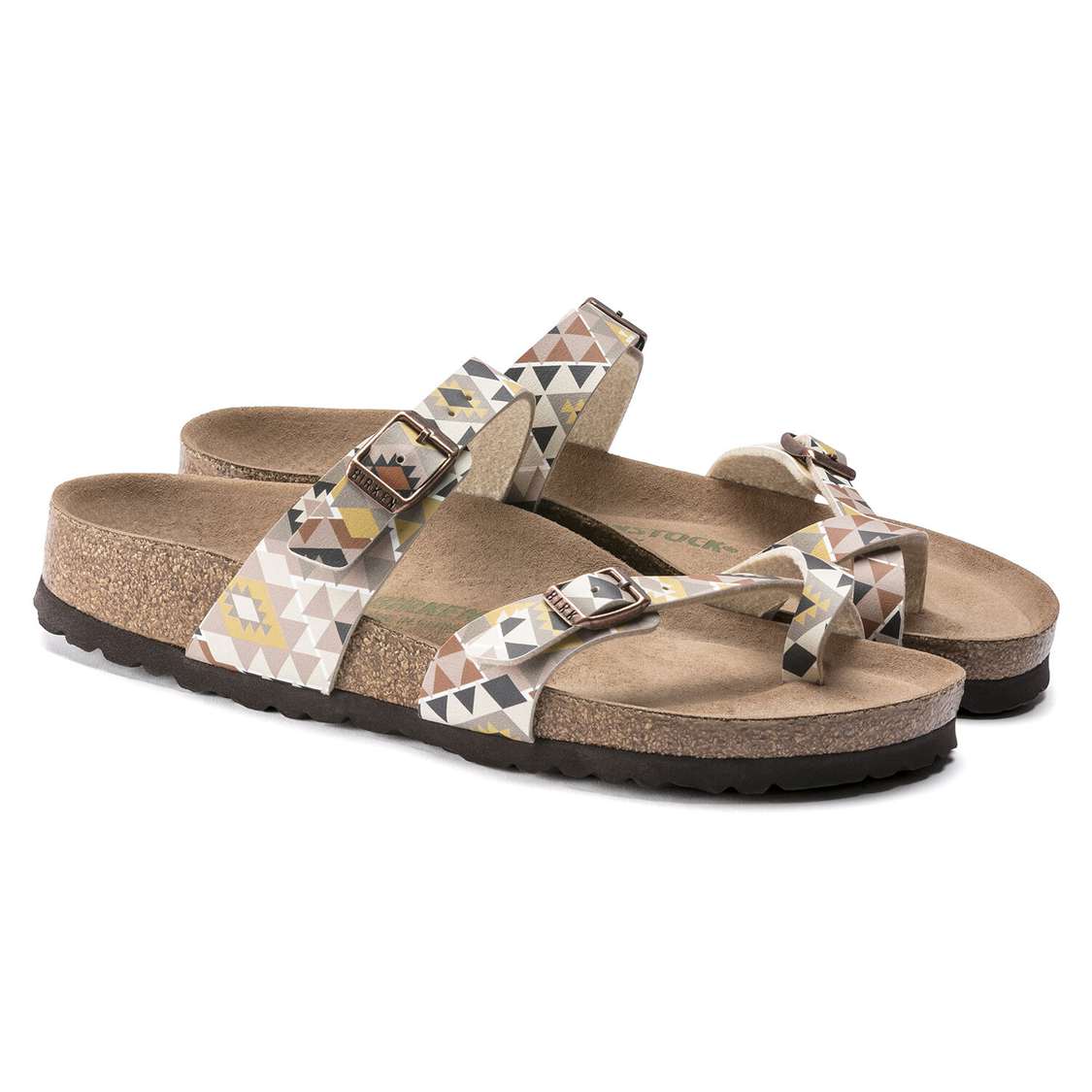 Birkenstock Mayari Vegan Birko-Flor Two Strap Sandals Brown | jpsr8YaXiFC