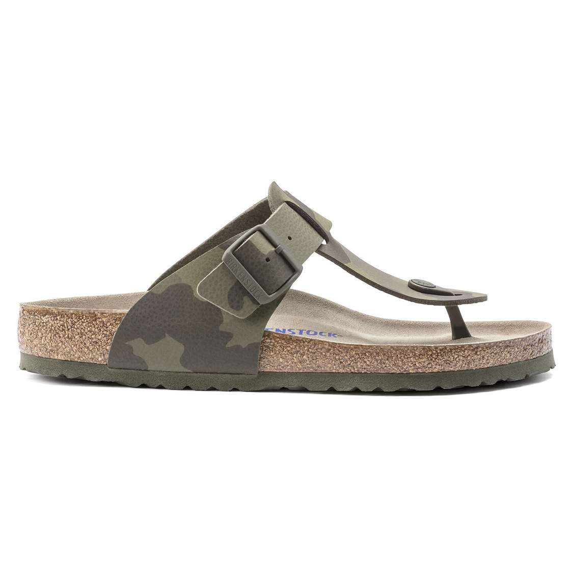 Birkenstock Medina Soft Footbed Birko-Flor One Strap Sandals Camo Green | Nj4YAFQVzBM