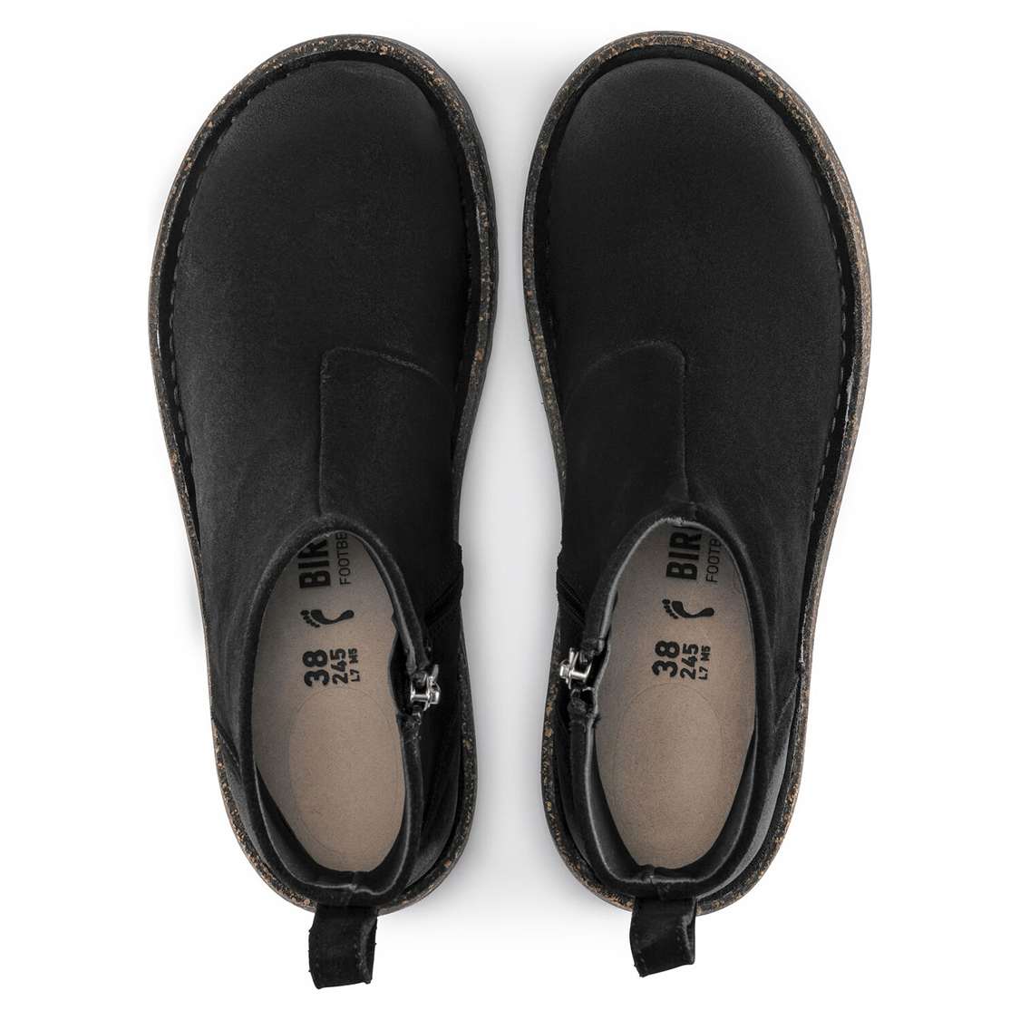 Birkenstock Melrose Suede Leather Boots Black | a61jivmxlYl