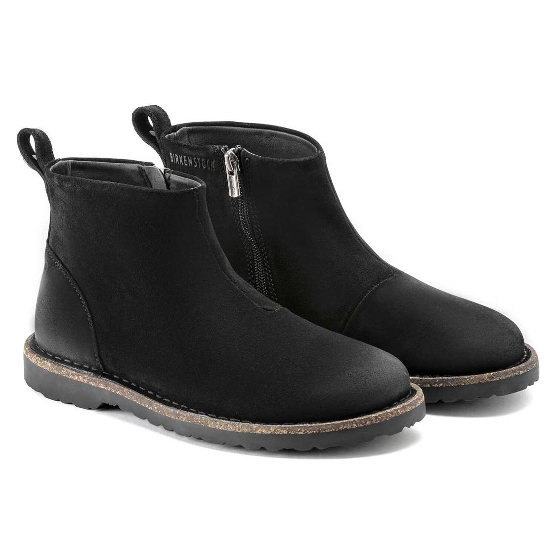 Birkenstock Melrose Suede Leather Boots Black | a61jivmxlYl