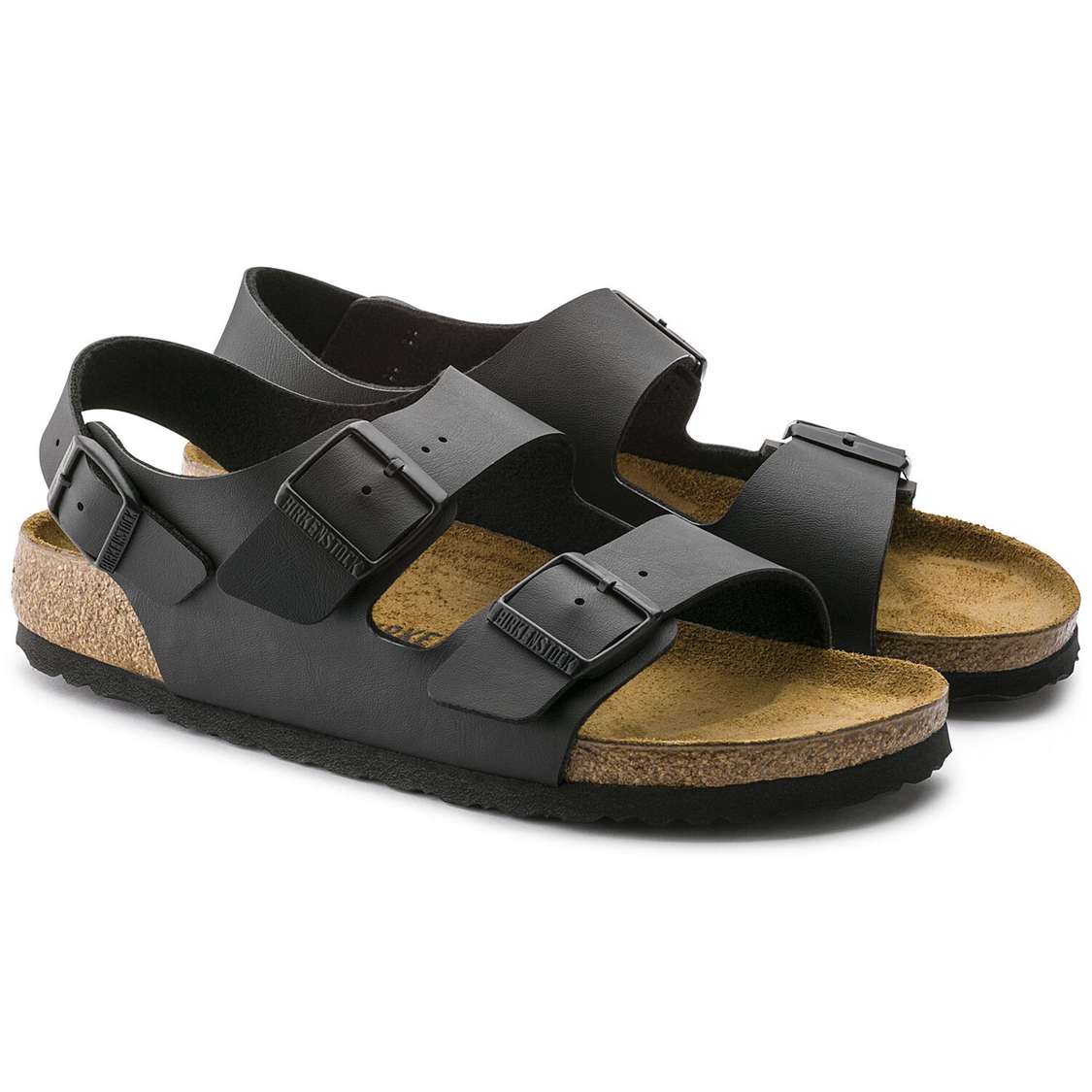 Birkenstock Milano Birko-Flor Back Strap Sandals Black | 2mC4aWkEcFt