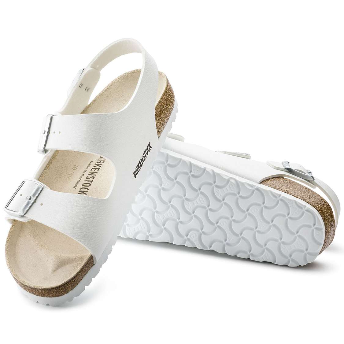 Birkenstock Milano Birko-Flor Back Strap Sandals White | 4SYW9Vv1rDN