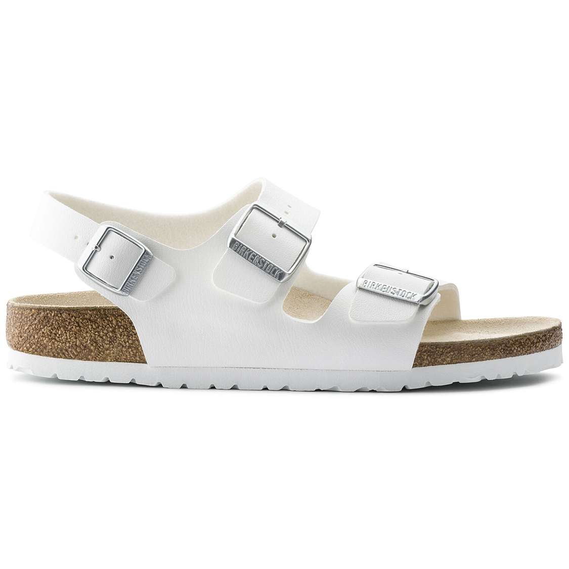 Birkenstock Milano Birko-Flor Back Strap Sandals White | 4SYW9Vv1rDN