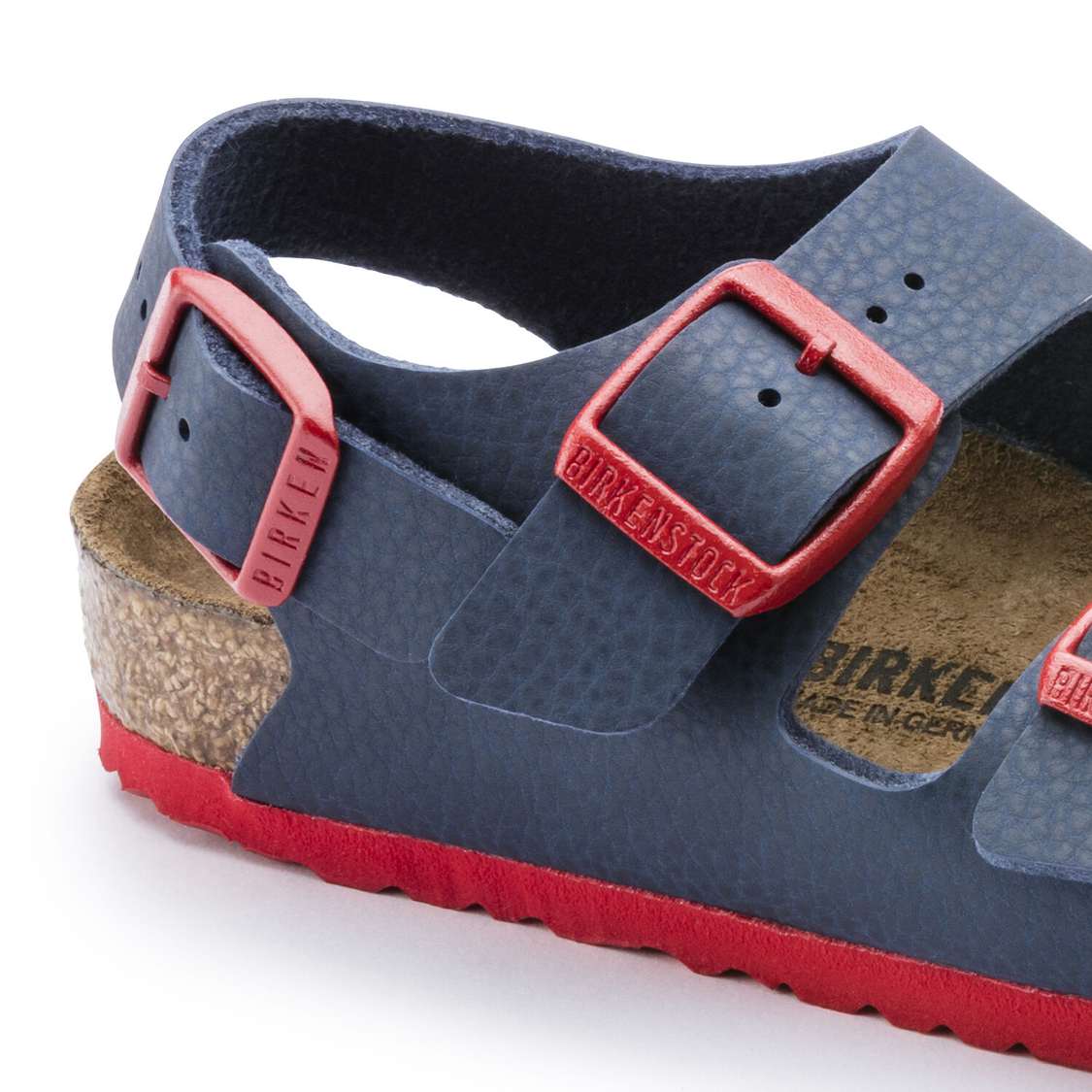 Birkenstock Milano Birko-Flor Boys Sandals Blue Red | wZC3X4jIJQh