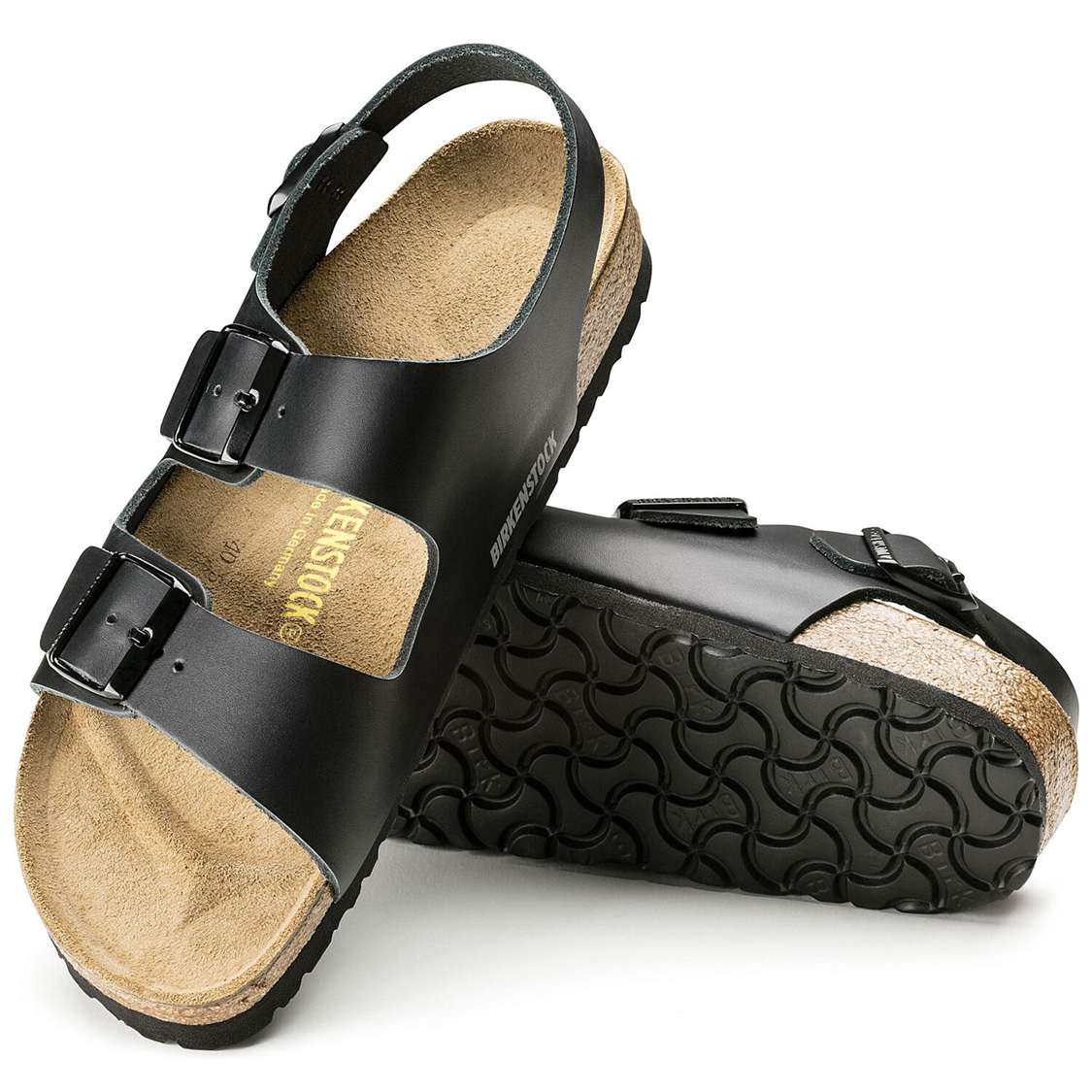 Birkenstock Milano Leather Back Strap Sandals Black | TZS44ESzdTZ