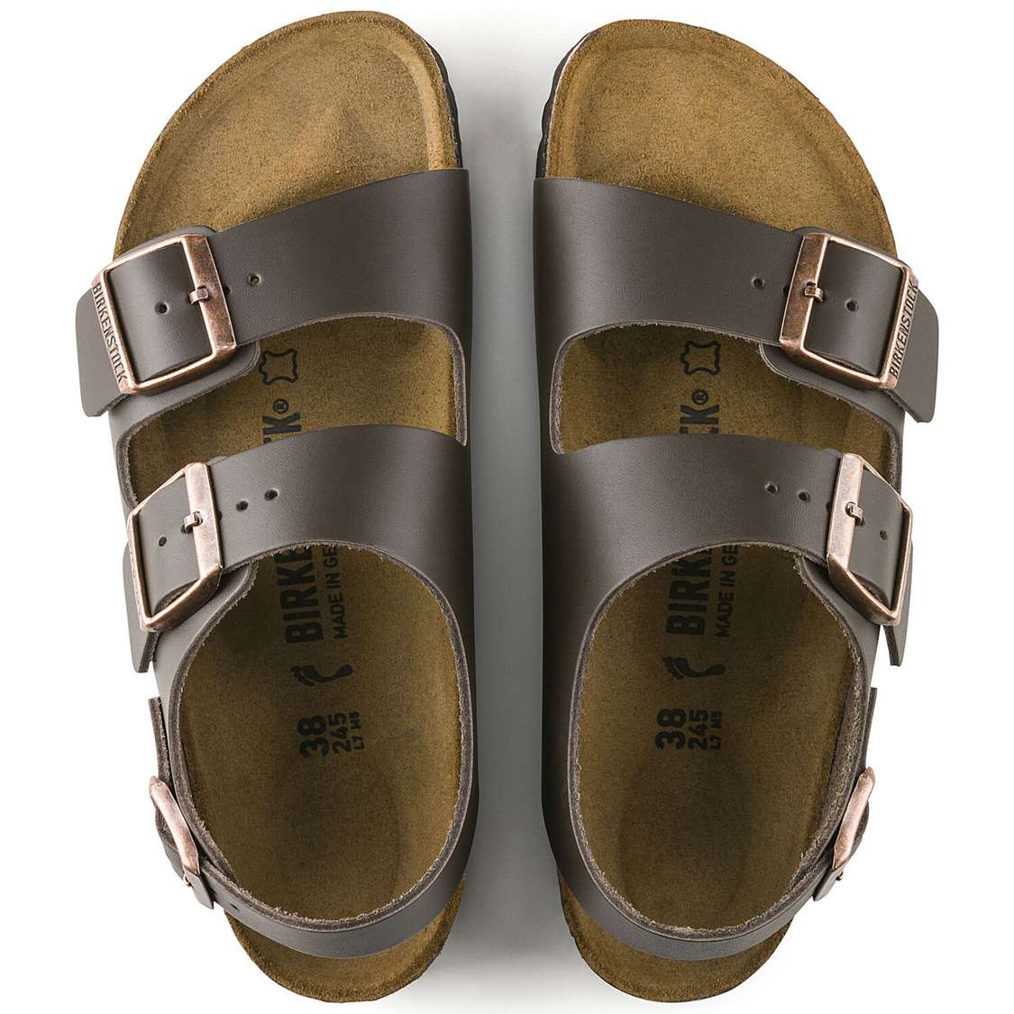 Birkenstock Milano Leather Back Strap Sandals Dark Brown | a8iNlkRisIz