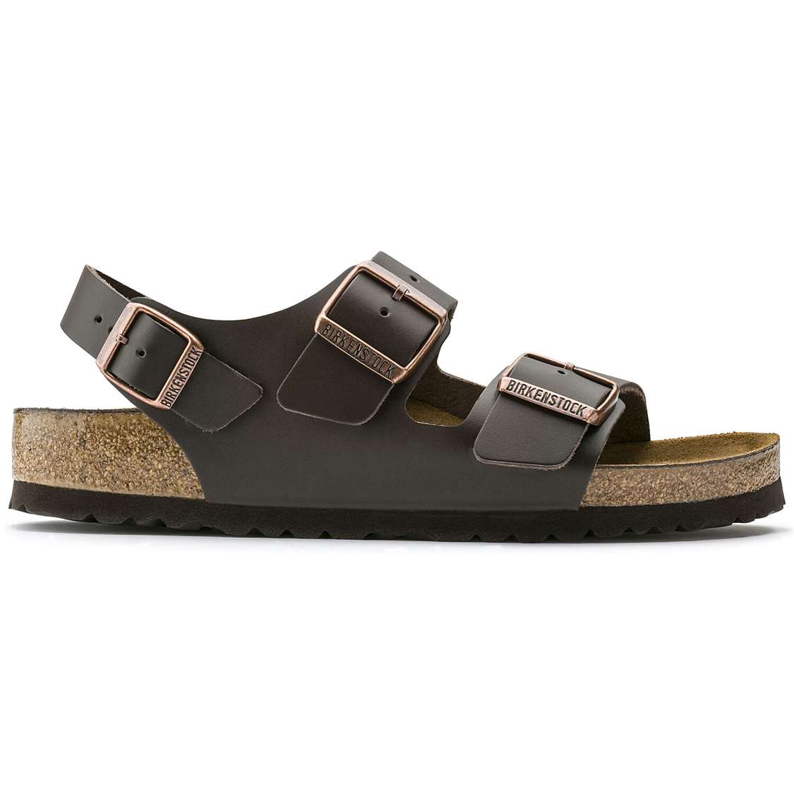 Birkenstock Milano Leather Back Strap Sandals Dark Brown | a8iNlkRisIz