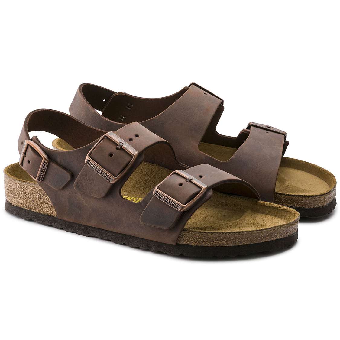 Birkenstock Milano Oiled Leather Back Strap Sandals Brown | JZuRVMA54It