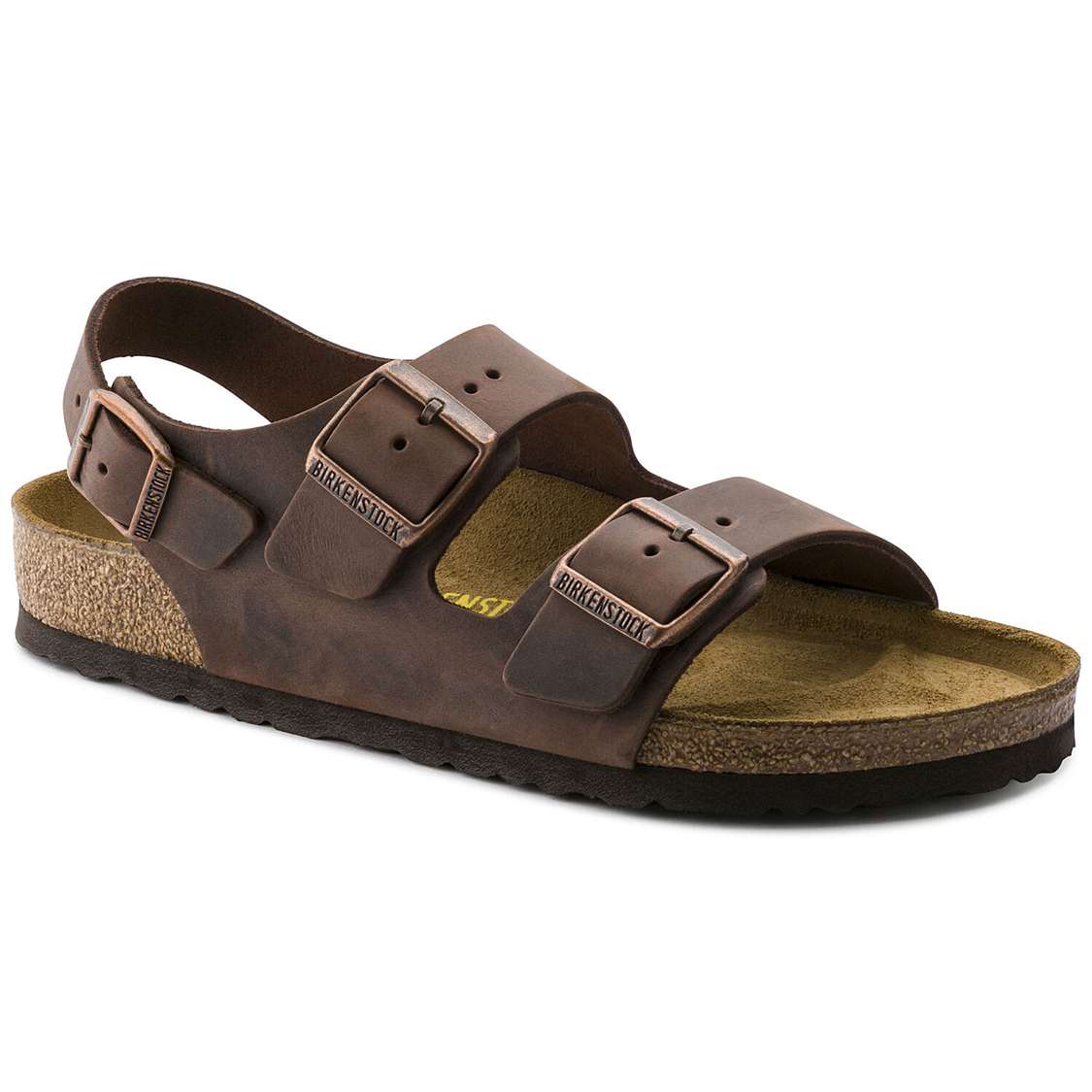 Birkenstock Milano Oiled Leather Back Strap Sandals Brown | ptuBofrn5Ha