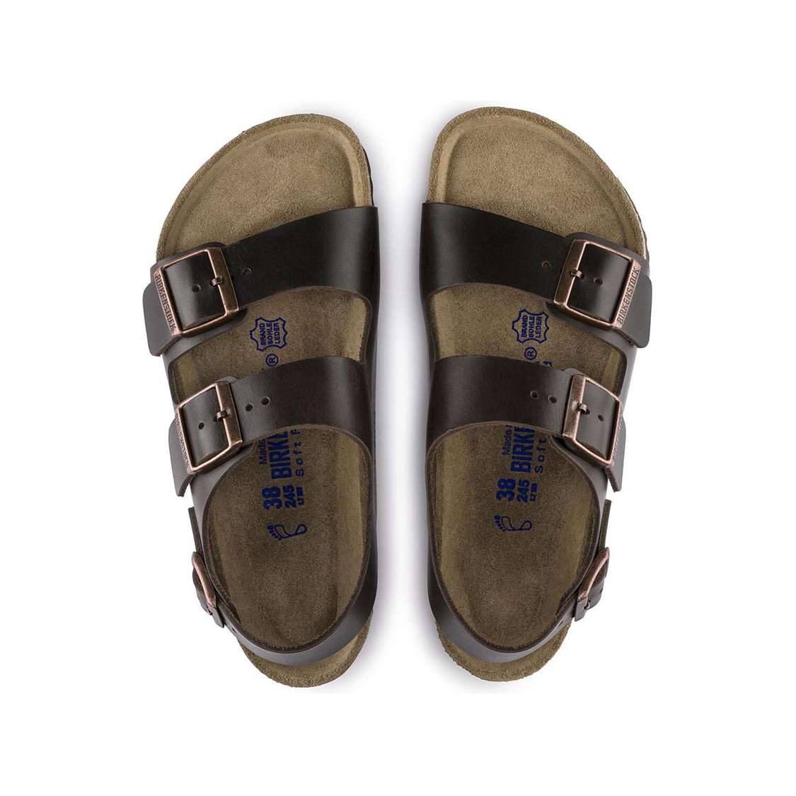 Birkenstock Milano Soft Footbed Smooth Leather Multi Strap Sandals Black | gImsUzNtf27