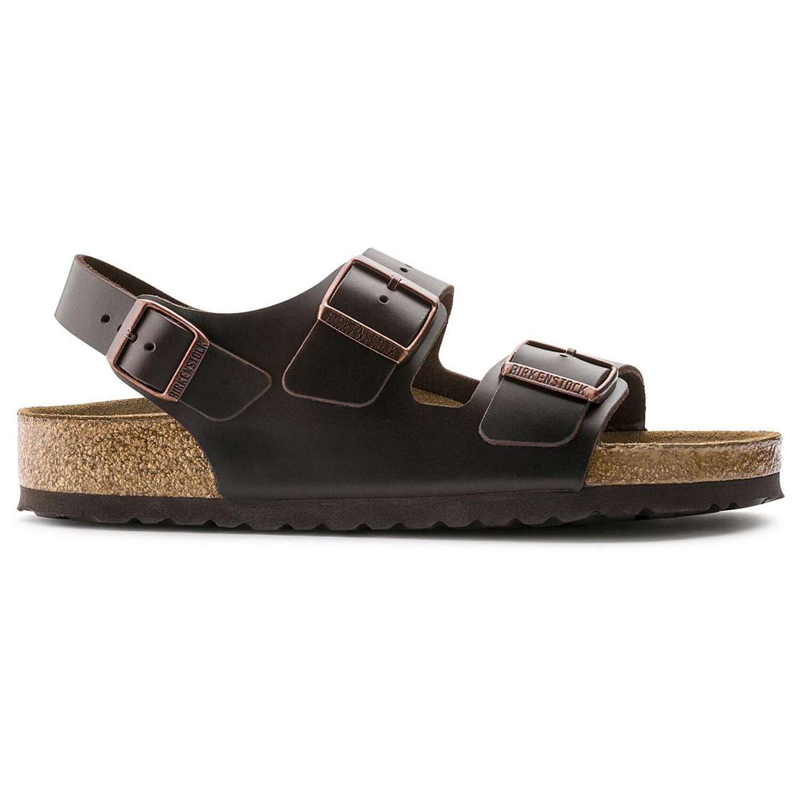 Birkenstock Milano Soft Footbed Smooth Leather Multi Strap Sandals Black | gImsUzNtf27