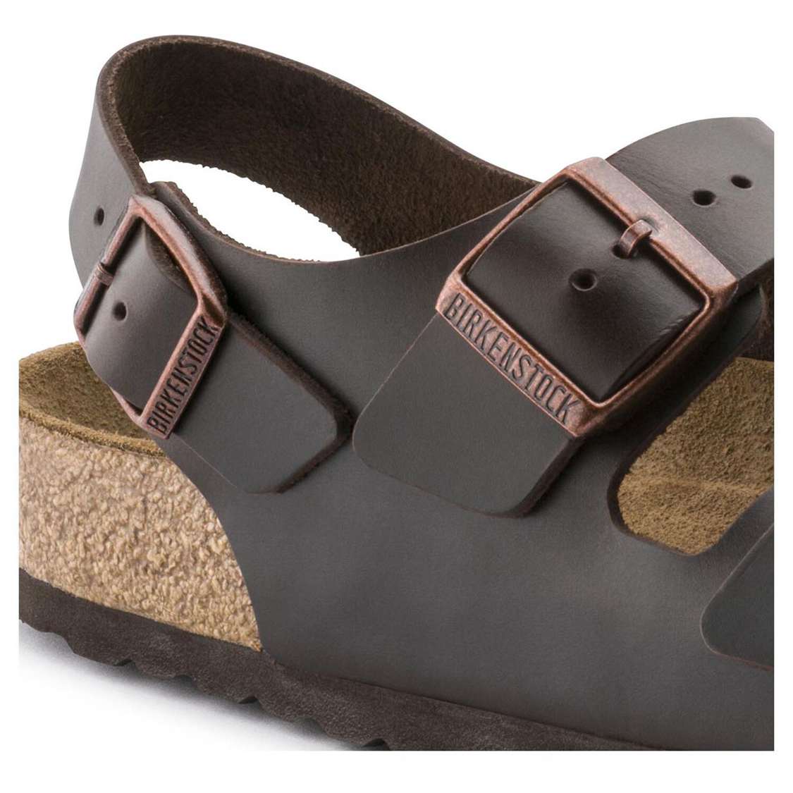 Birkenstock Milano Soft Footbed Smooth Leather Multi Strap Sandals Black | gImsUzNtf27