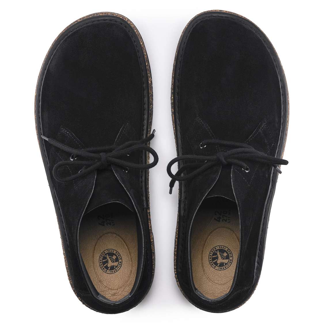 Birkenstock Milton Suede Leather Lace Up Shoes Black | GXEt4Mq5GZu