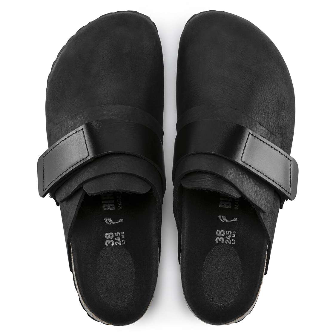 Birkenstock Nagoya Nubuck Leather Clogs Black | 7Dbib8dnjIK