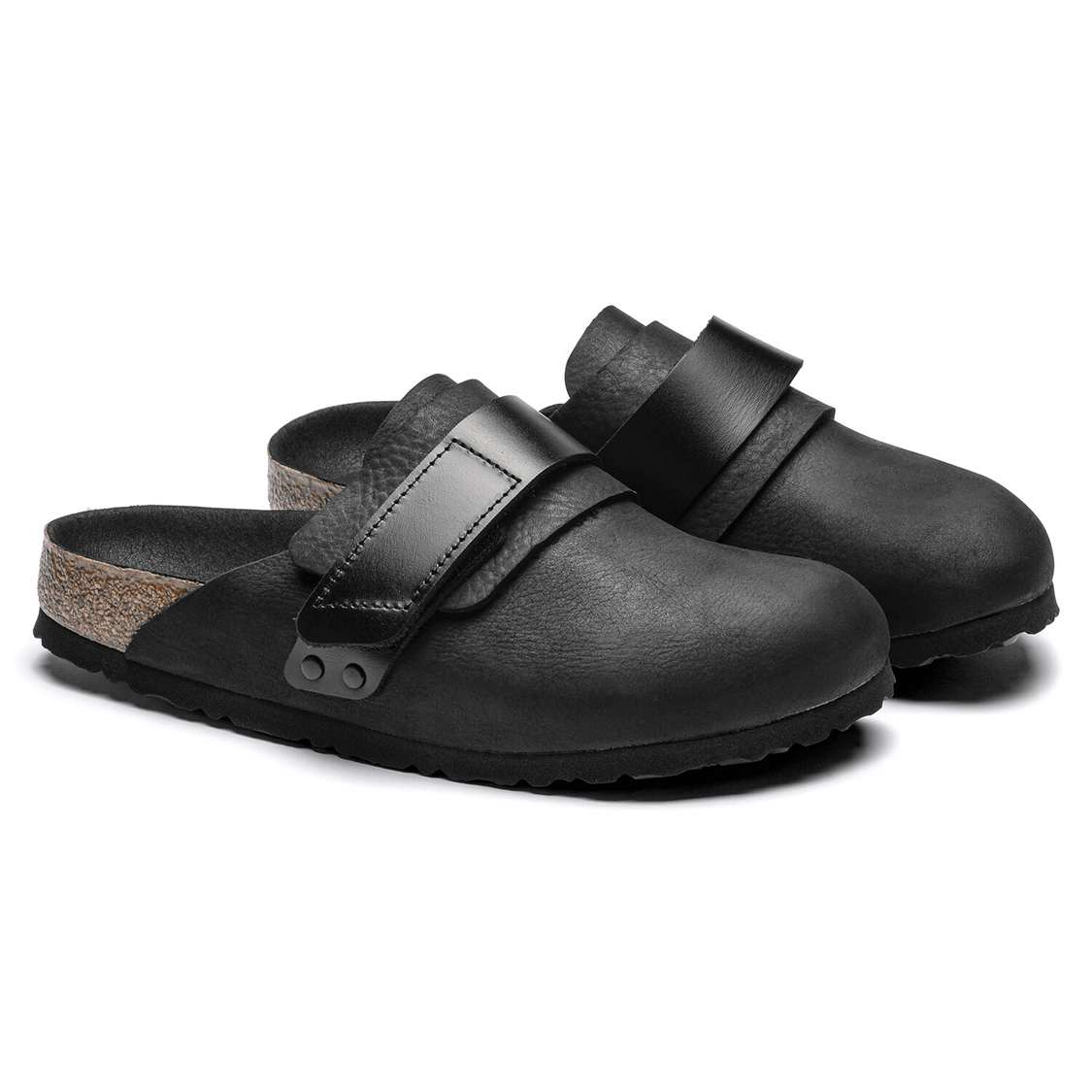 Birkenstock Nagoya Nubuck Leather Clogs Black | 7Dbib8dnjIK