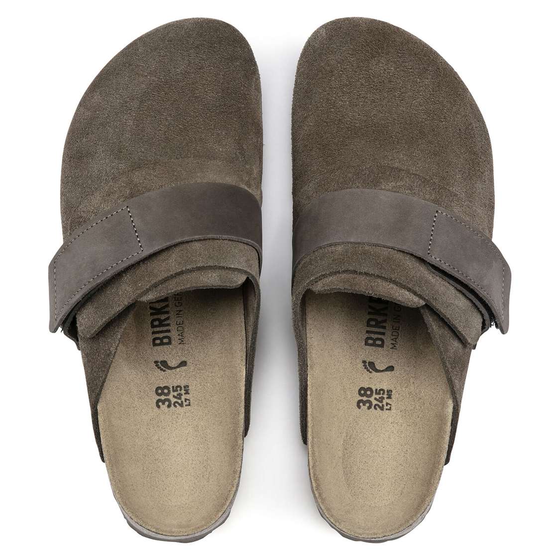 Birkenstock Nagoya Suede Leather Clogs Grey | 86guptL3Niw