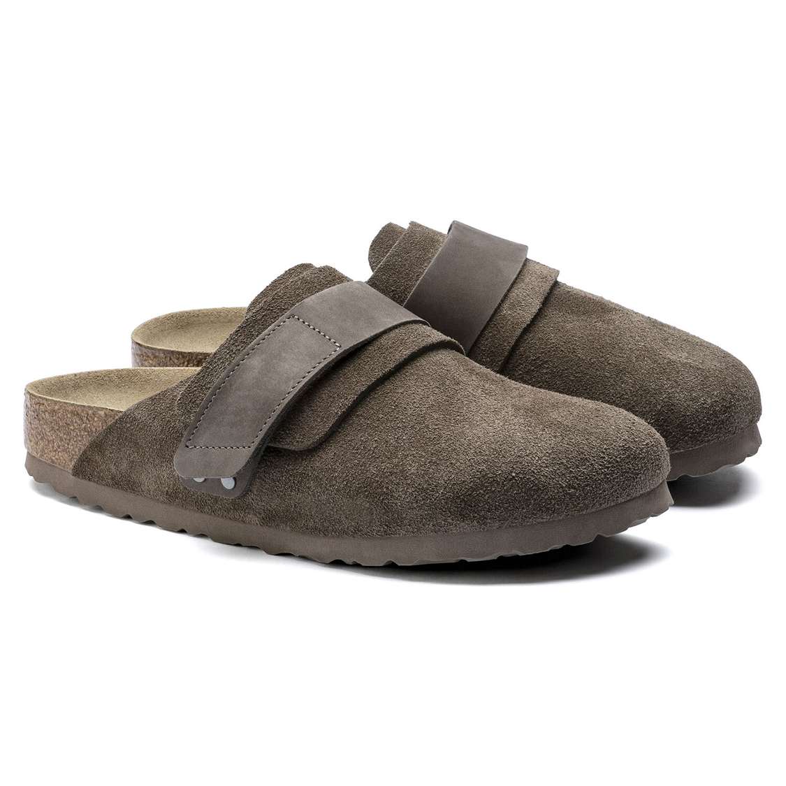 Birkenstock Nagoya Suede Leather Clogs Grey | 86guptL3Niw