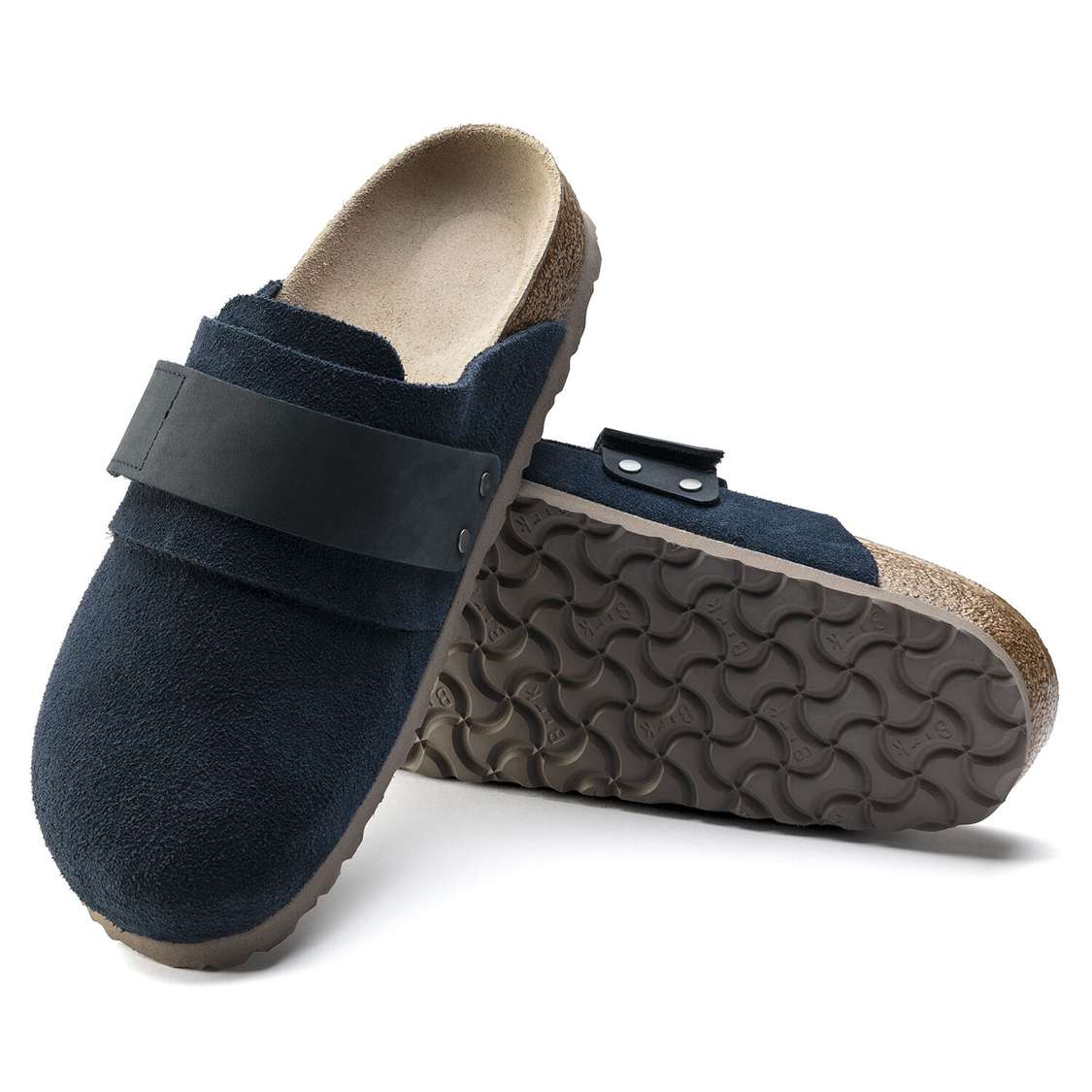 Birkenstock Nagoya Suede Leather Clogs Navy | dZvIXJ73hDv