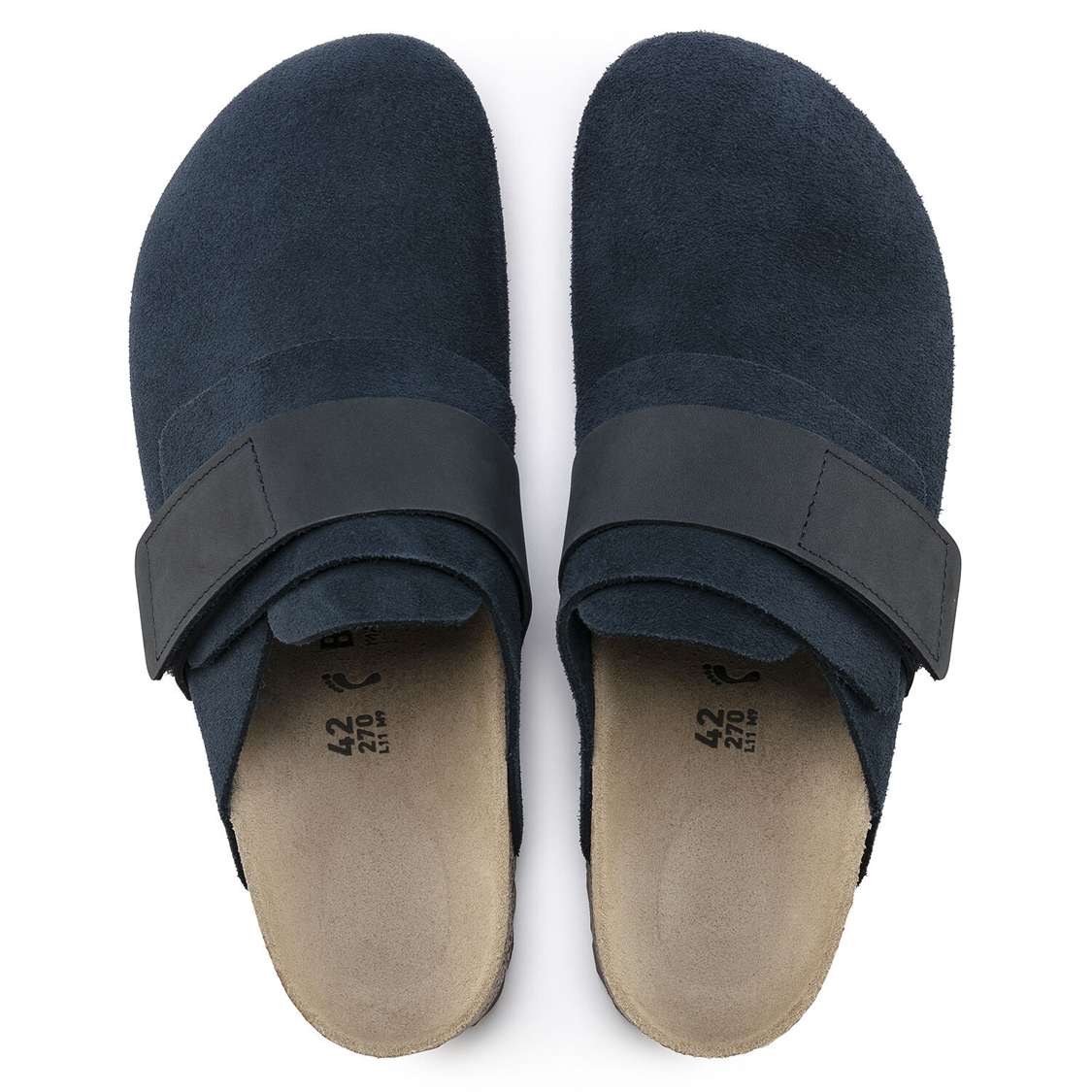 Birkenstock Nagoya Suede Leather Clogs Navy | dZvIXJ73hDv