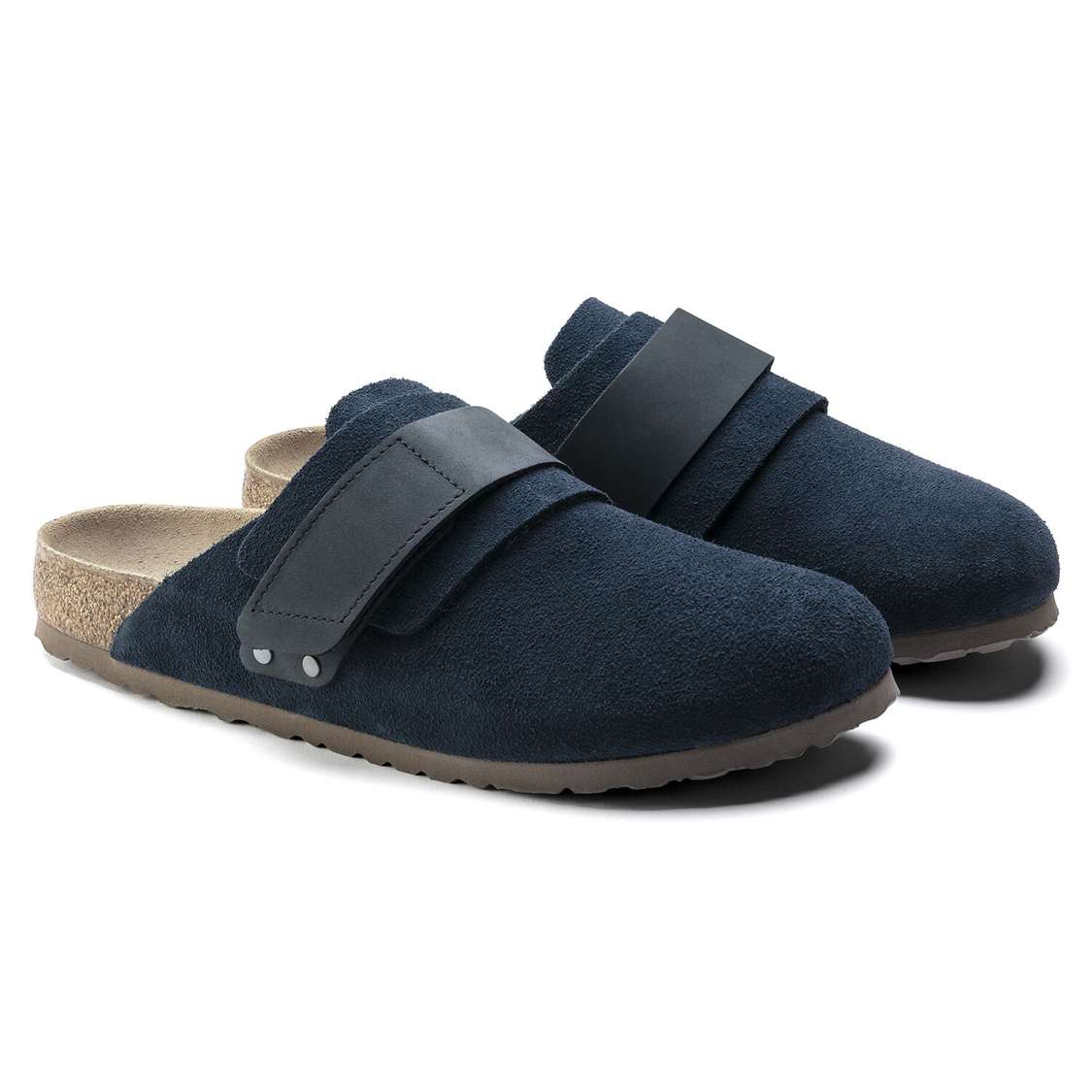 Birkenstock Nagoya Suede Leather Clogs Navy | dZvIXJ73hDv