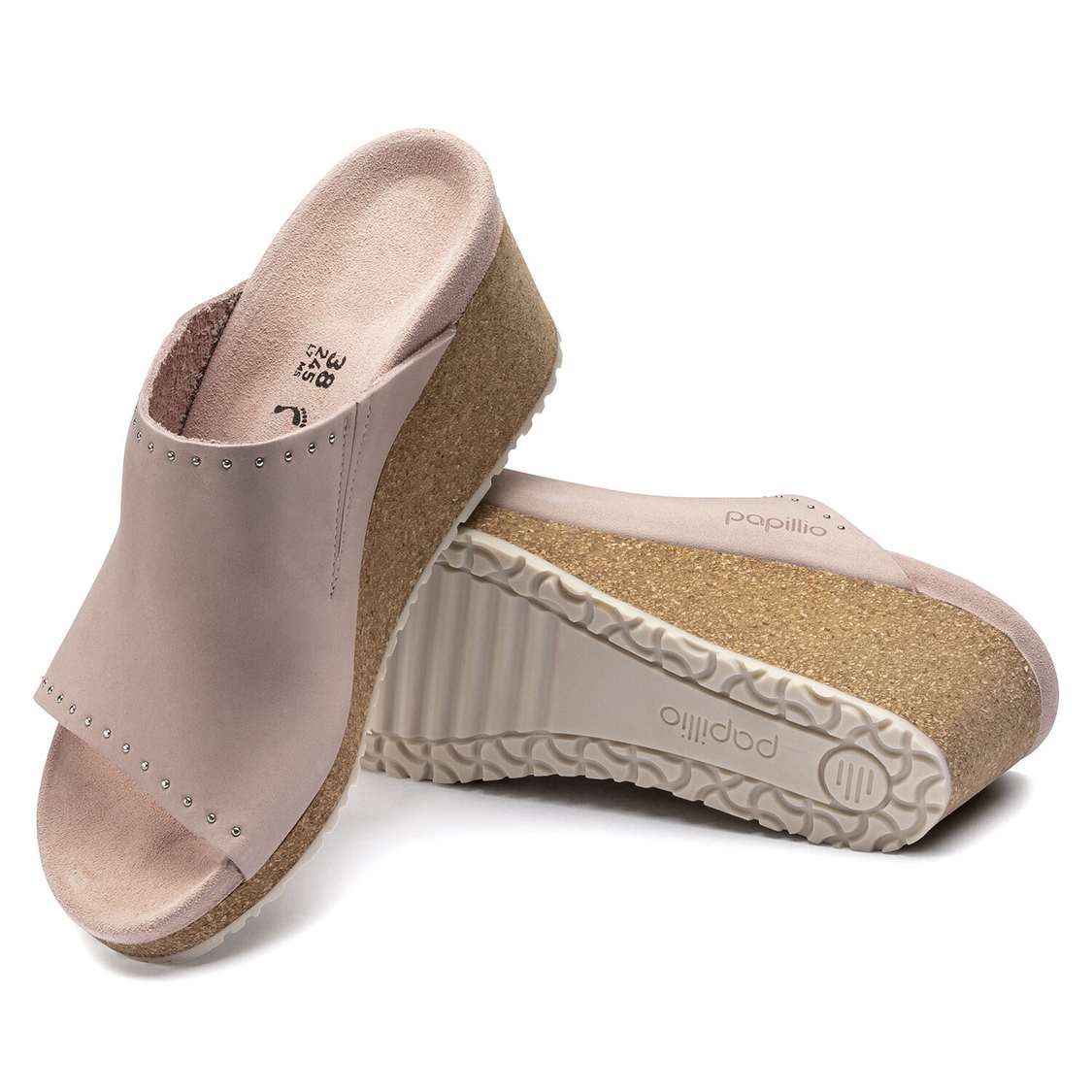 Birkenstock Namica Nubuck Leather Wedges Sandals Rose | 7ntUFvnhORC