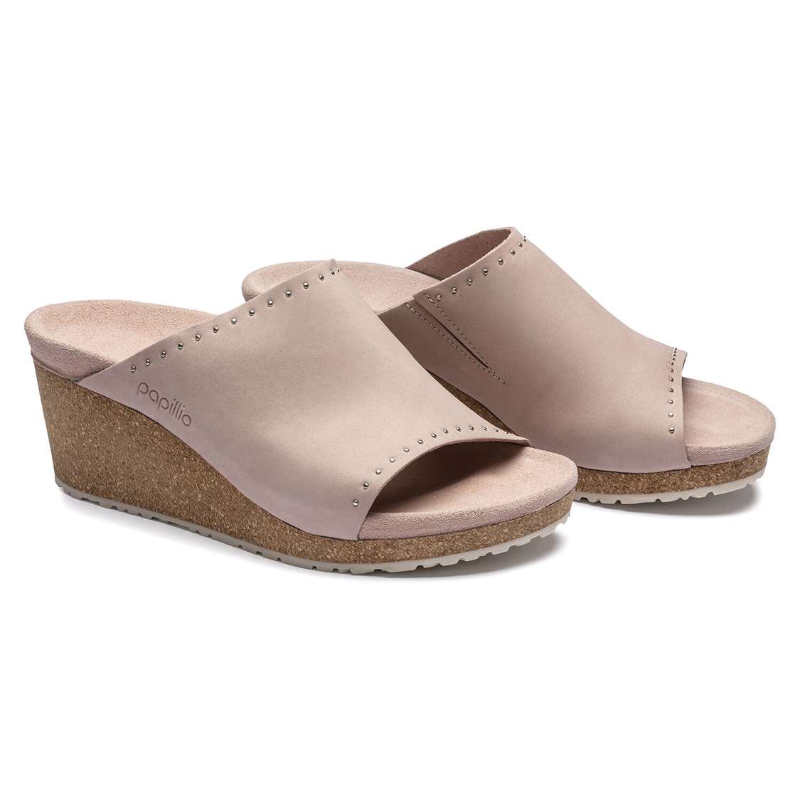 Birkenstock Namica Nubuck Leather Wedges Sandals Rose | 7ntUFvnhORC