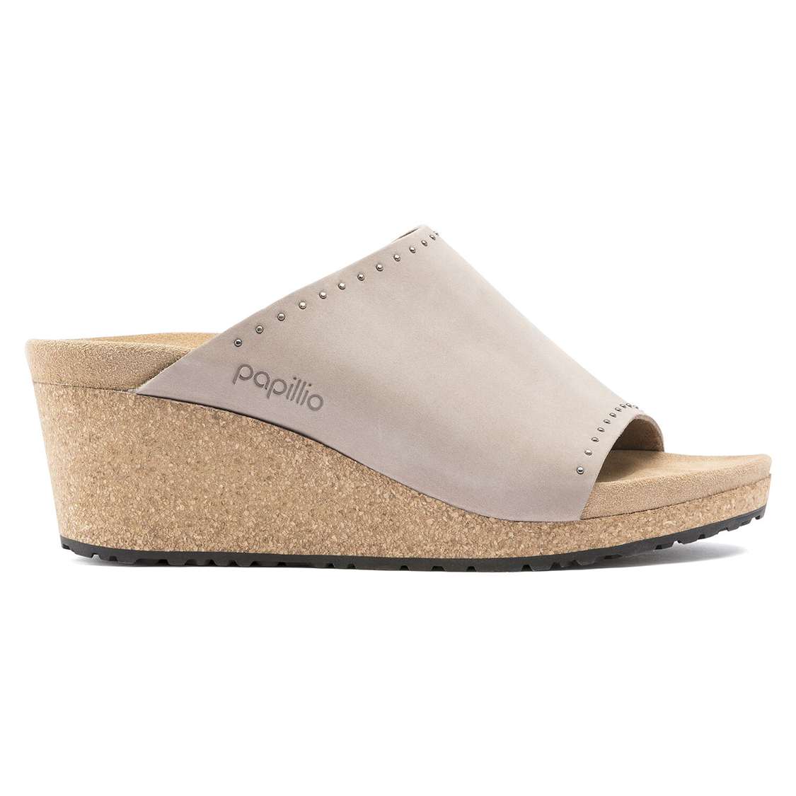 Birkenstock Namica Nubuck Leather Wedges Sandals Grey | TMqVfD7hsq2