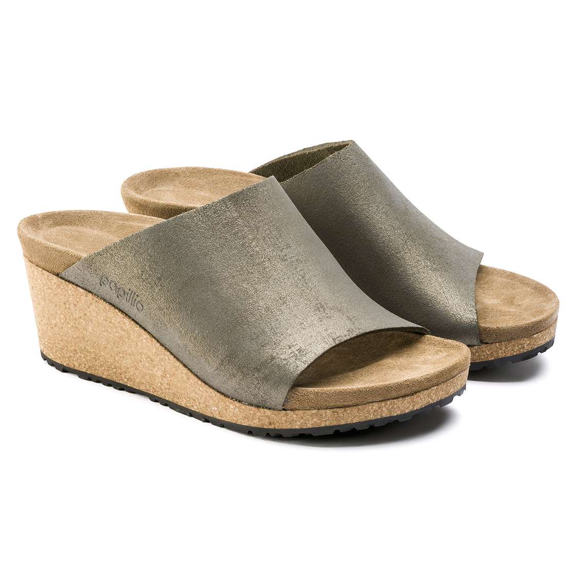 Birkenstock Namica Suede Leather One Strap Sandals Wash Grey Gold | BecsAOg3vab