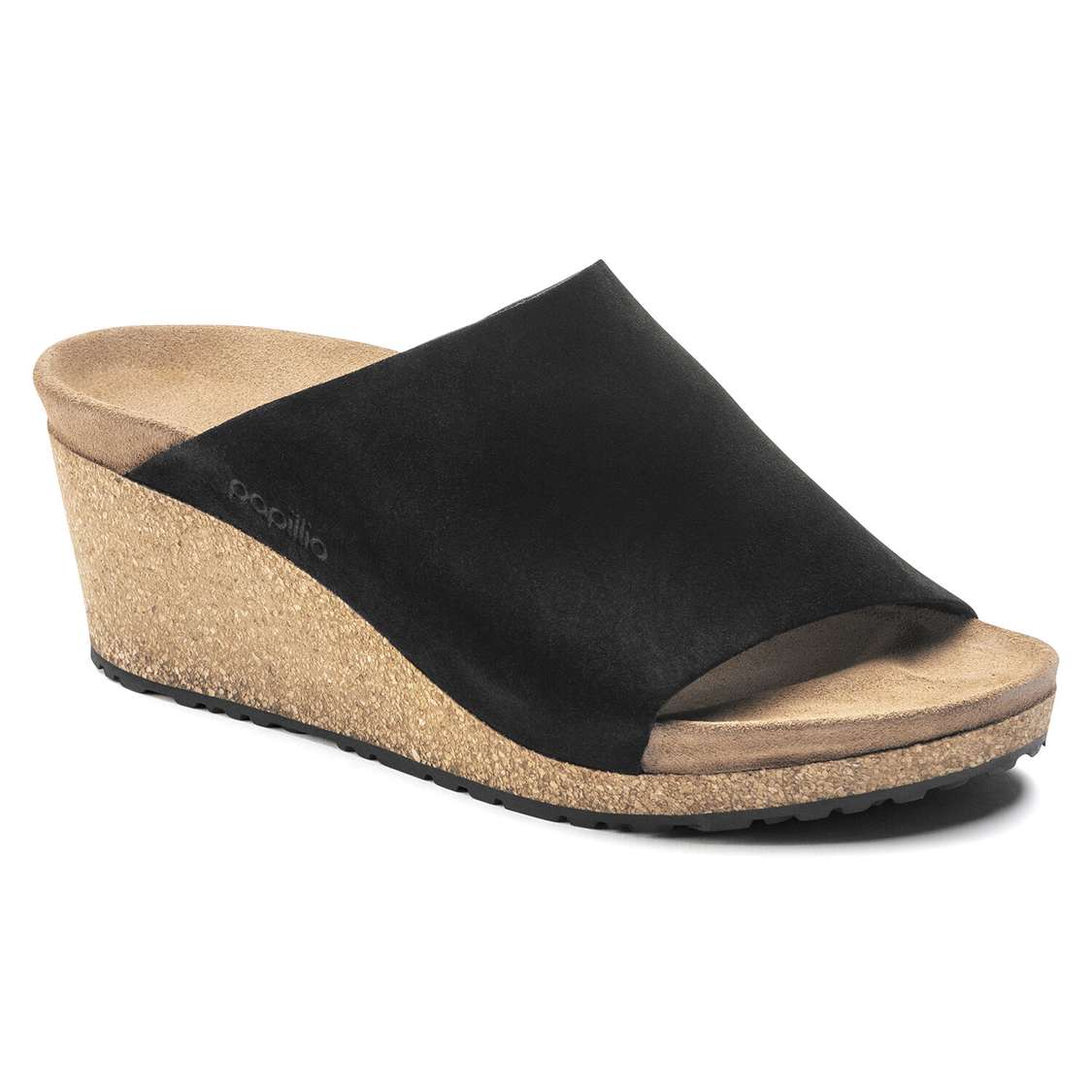 Birkenstock Namica Suede Leather One Strap Sandals Black | FB4nFoGJwZY