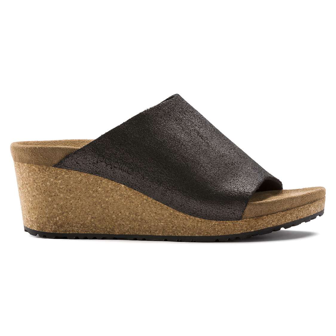 Birkenstock Namica Suede Leather One Strap Sandals Wash Black | nHjFfX8rtuv