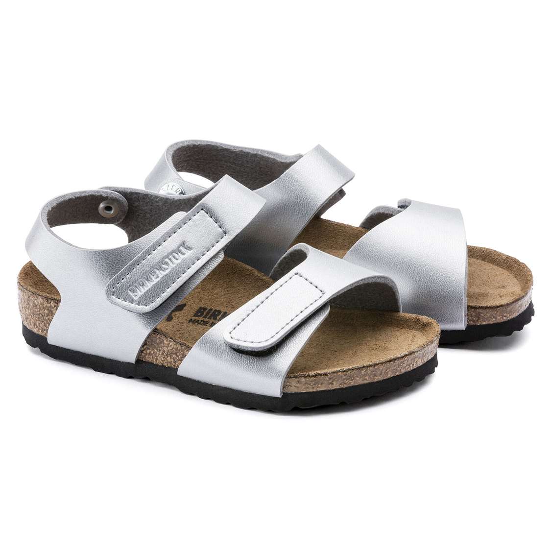 Birkenstock Palu Birko-Flor Girls Sandals Silver | GWQhzkMj1no