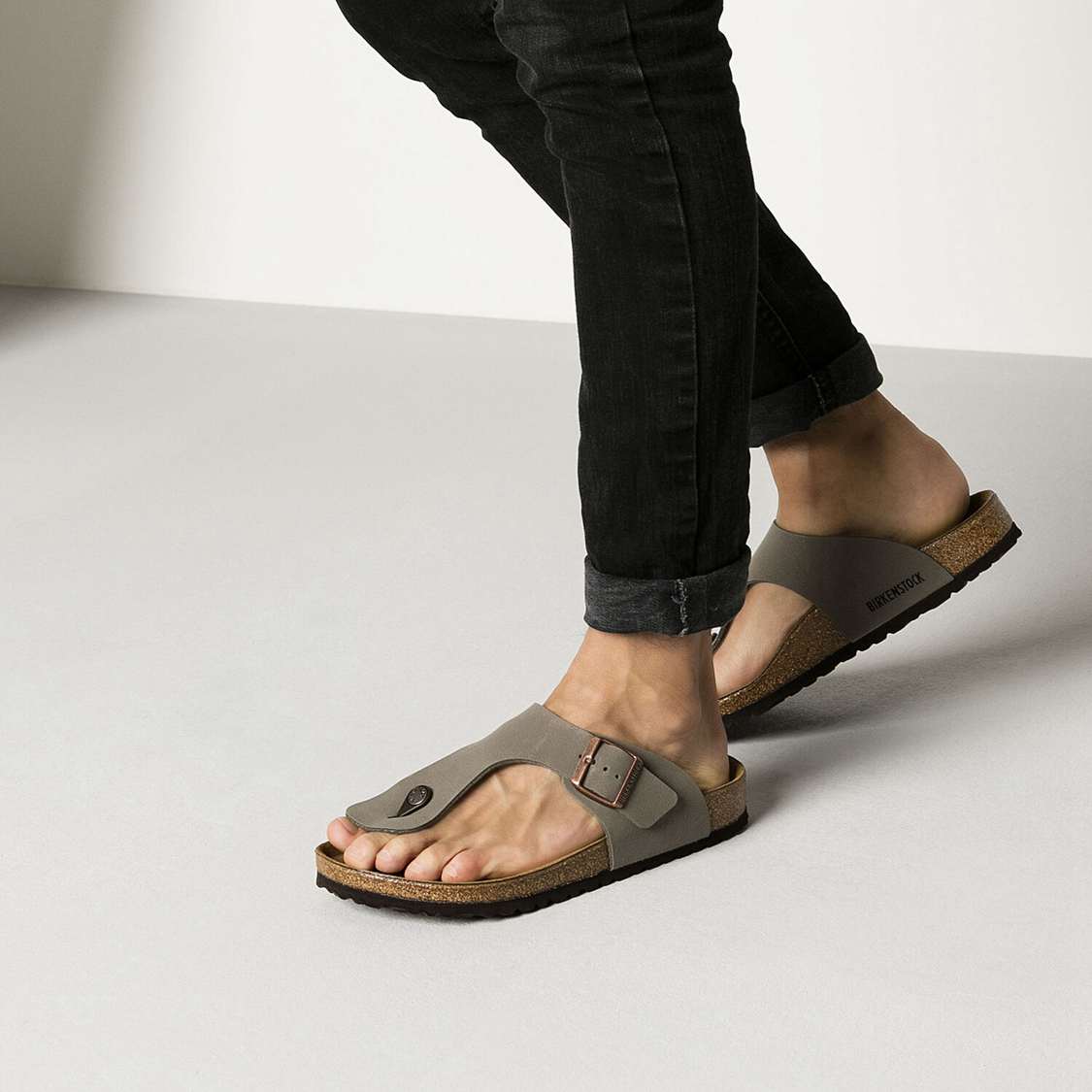 Birkenstock Ramses Birkibuc One Strap Sandals Grey | UWhnmVrIslm