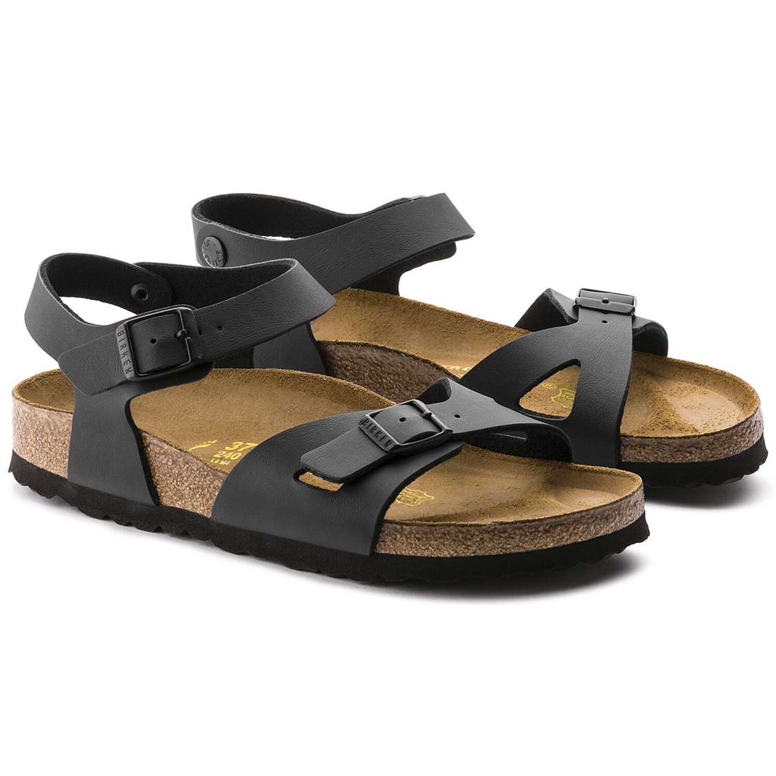 Birkenstock Rio Birko-Flor Back Strap Sandals Black | wGxkjy7f2re