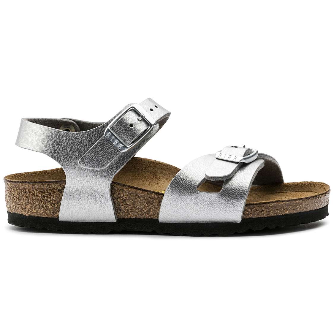 Birkenstock Rio Birko-Flor Boys Sandals Silver | E24pSoNW4TS