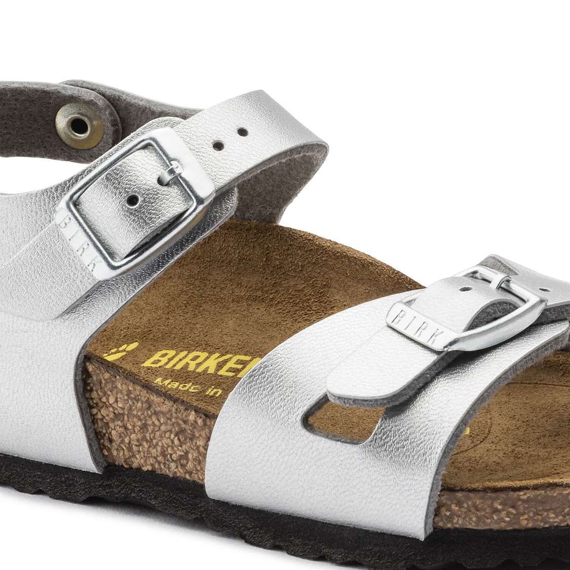 Birkenstock Rio Birko-Flor Boys Sandals Silver | E24pSoNW4TS