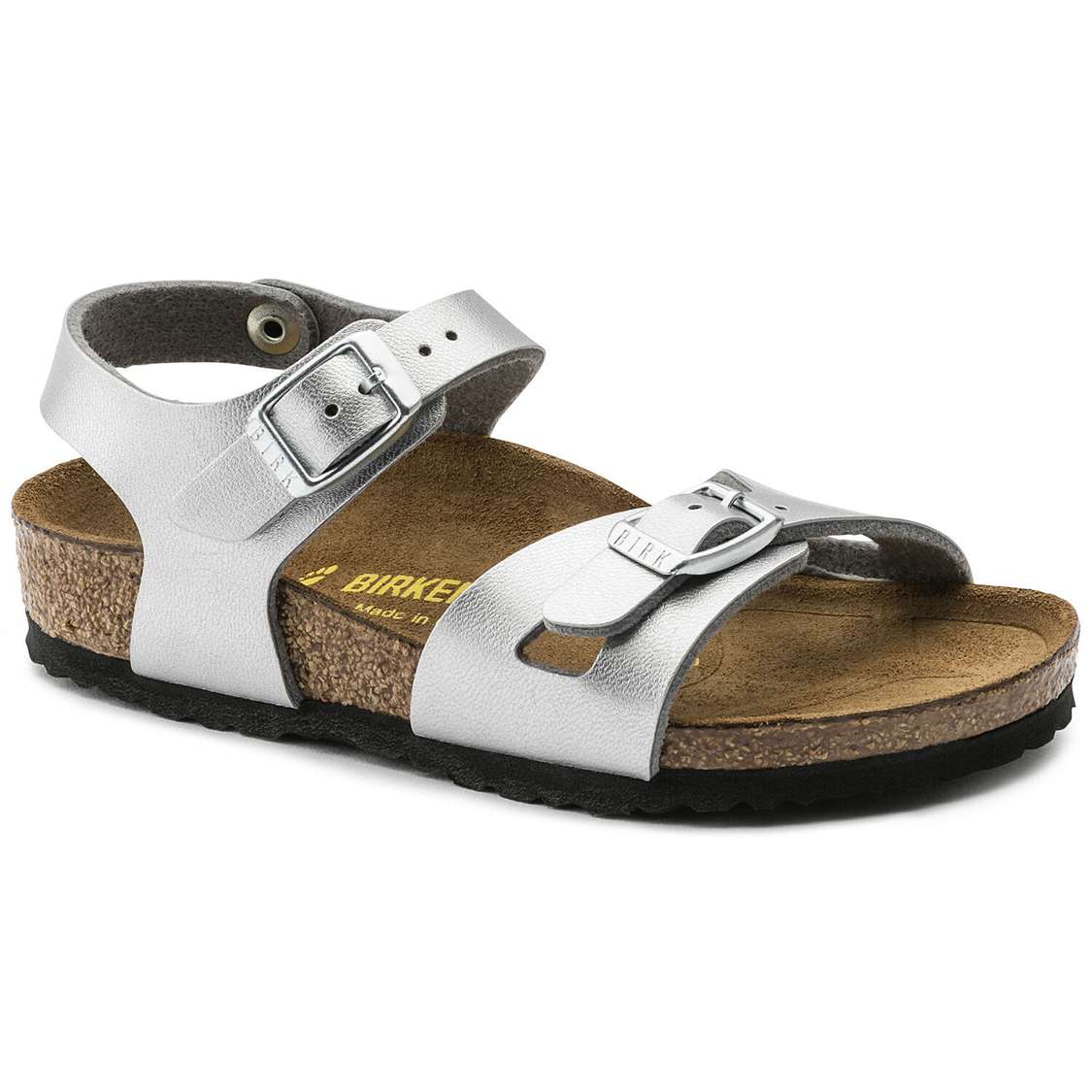 Birkenstock Rio Birko-Flor Boys Sandals Silver | E24pSoNW4TS