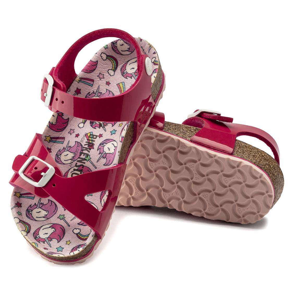 Birkenstock Rio Birko-Flor Girls Sandals Fuchsia | kqi5tgGJ5K7