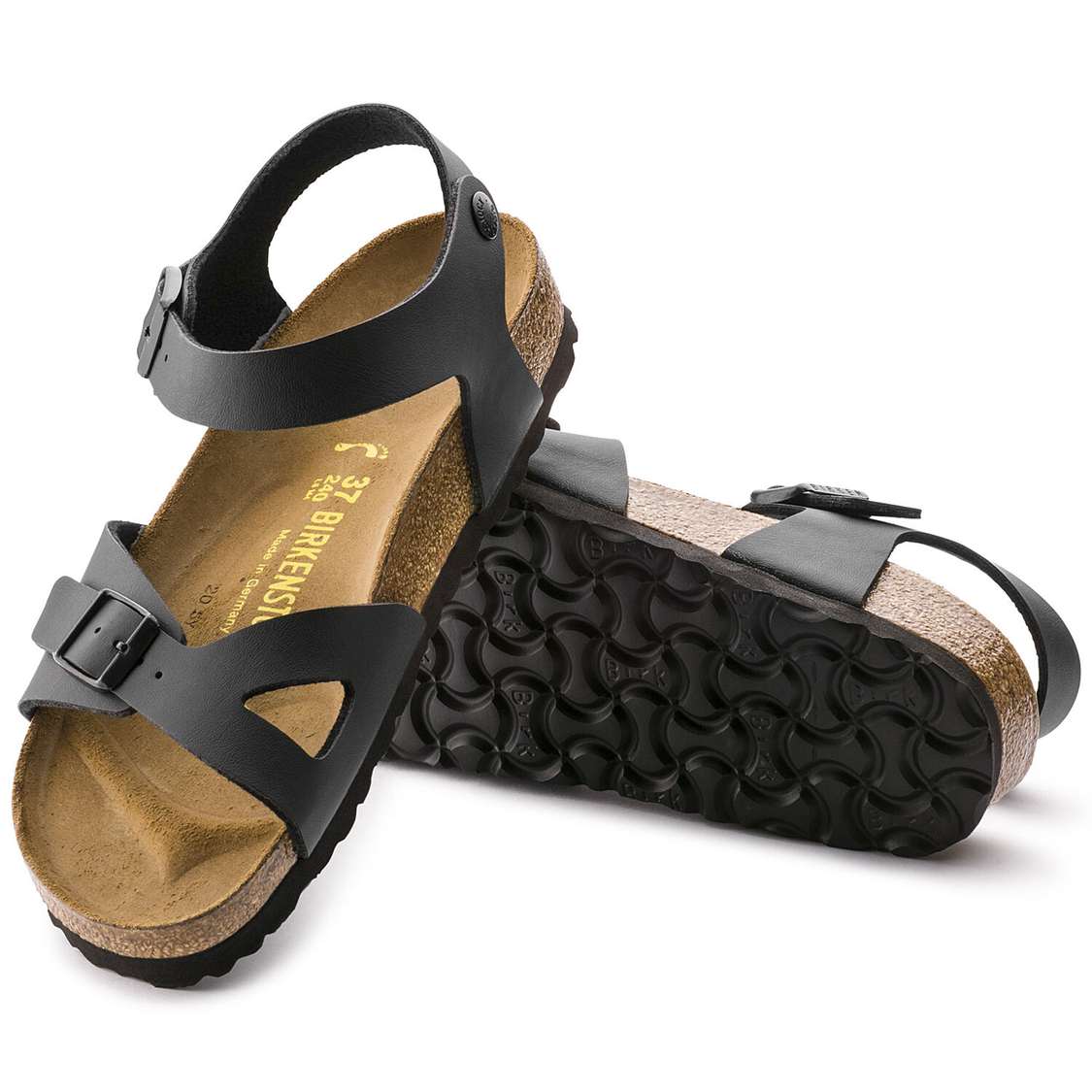 Birkenstock Rio Birko-Flor Multi Strap Sandals Black | I5bqglNKuVn