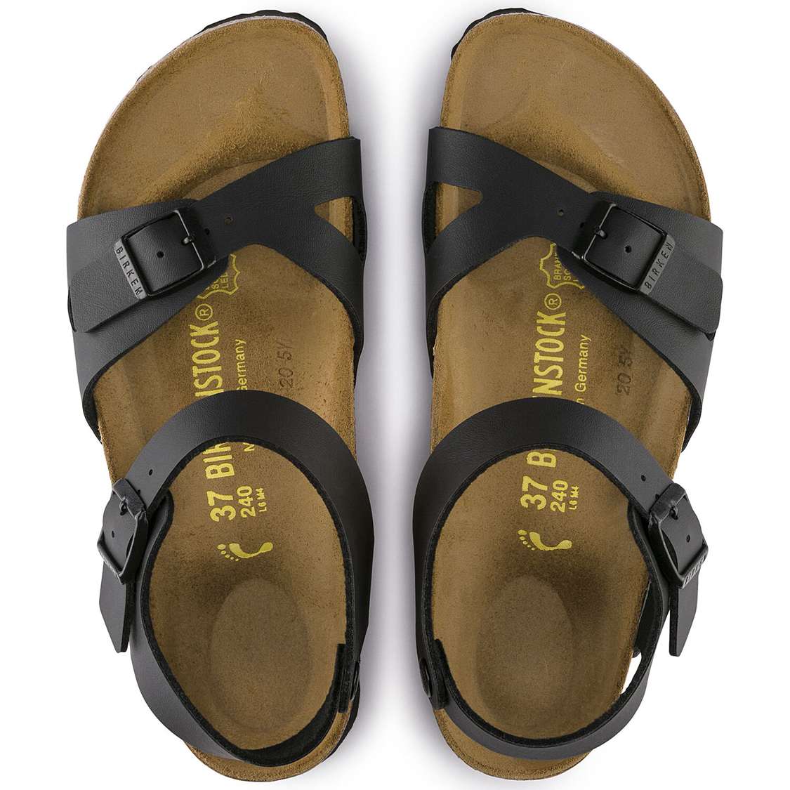 Birkenstock Rio Birko-Flor Multi Strap Sandals Black | I5bqglNKuVn