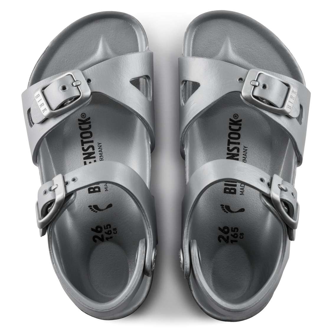 Birkenstock Rio Essentials EVA Girls Sandals Silver | KRsFDeWol71