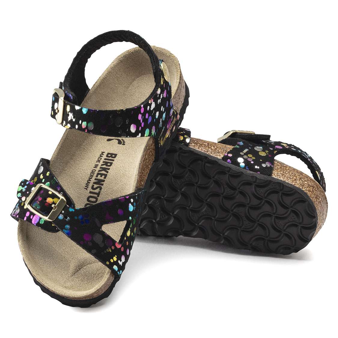 Birkenstock Rio Microfiber Girls Sandals Black | sMuRa64sOV1