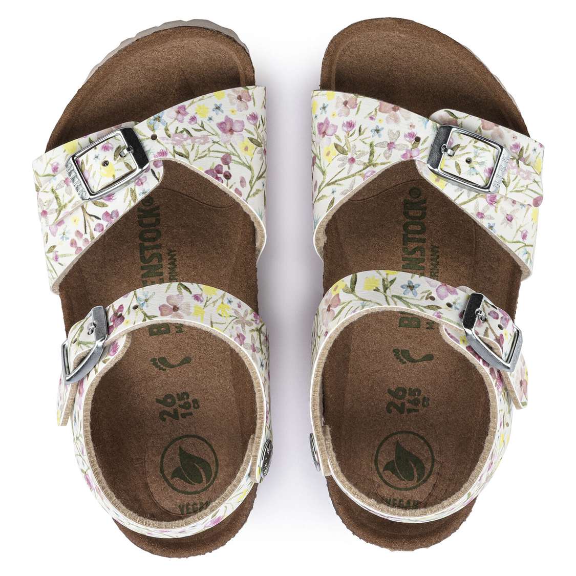 Birkenstock Rio Vegan Birko-Flor Girls Sandals Flower White | RKCHPOqgOS2