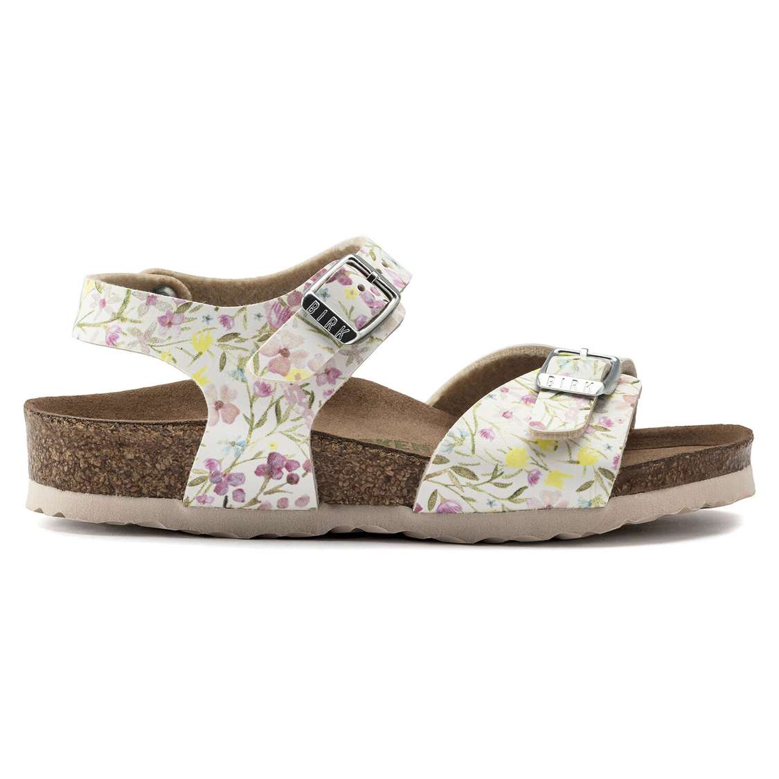 Birkenstock Rio Vegan Birko-Flor Girls Sandals Flower White | RKCHPOqgOS2