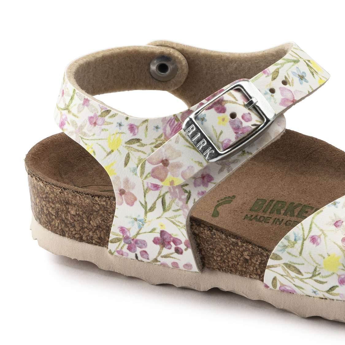 Birkenstock Rio Vegan Birko-Flor Girls Sandals Flower White | RKCHPOqgOS2