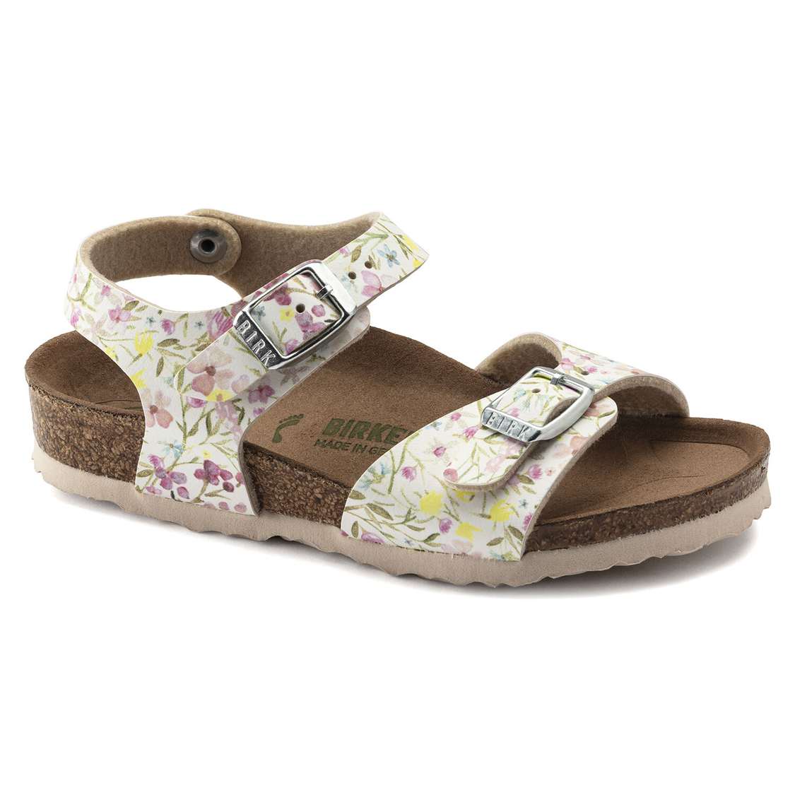 Birkenstock Rio Vegan Birko-Flor Girls Sandals Flower White | RKCHPOqgOS2